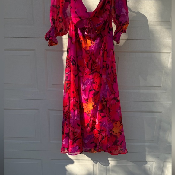 RUNAWAY KARMA MAXI DRESS ORANGE FLORAL Size 10 XL - Picture 9 of 13